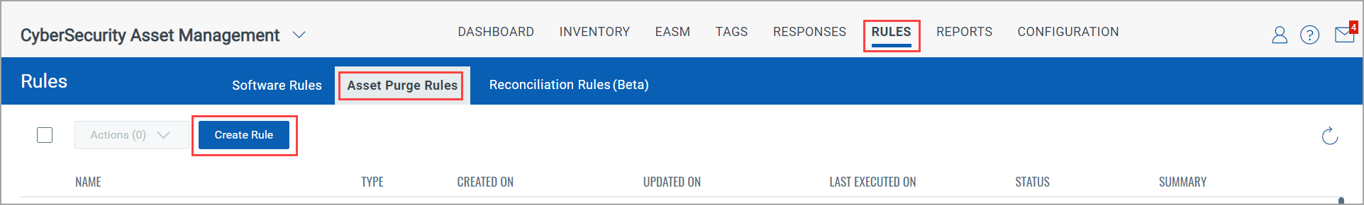 Asset Purge Rules.